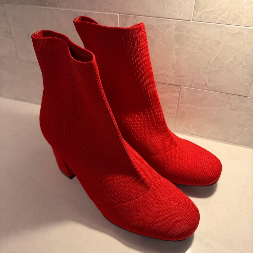 Elegant Red Women's Ankle Boots